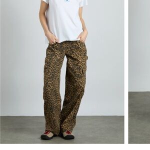 Damson Madder Cargo Jeans Leopard